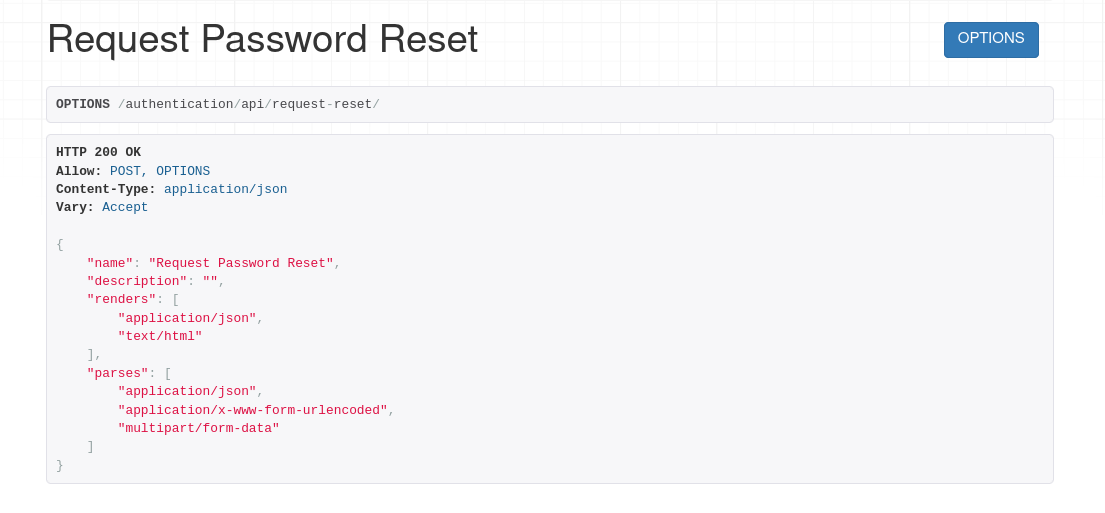 Request password reset