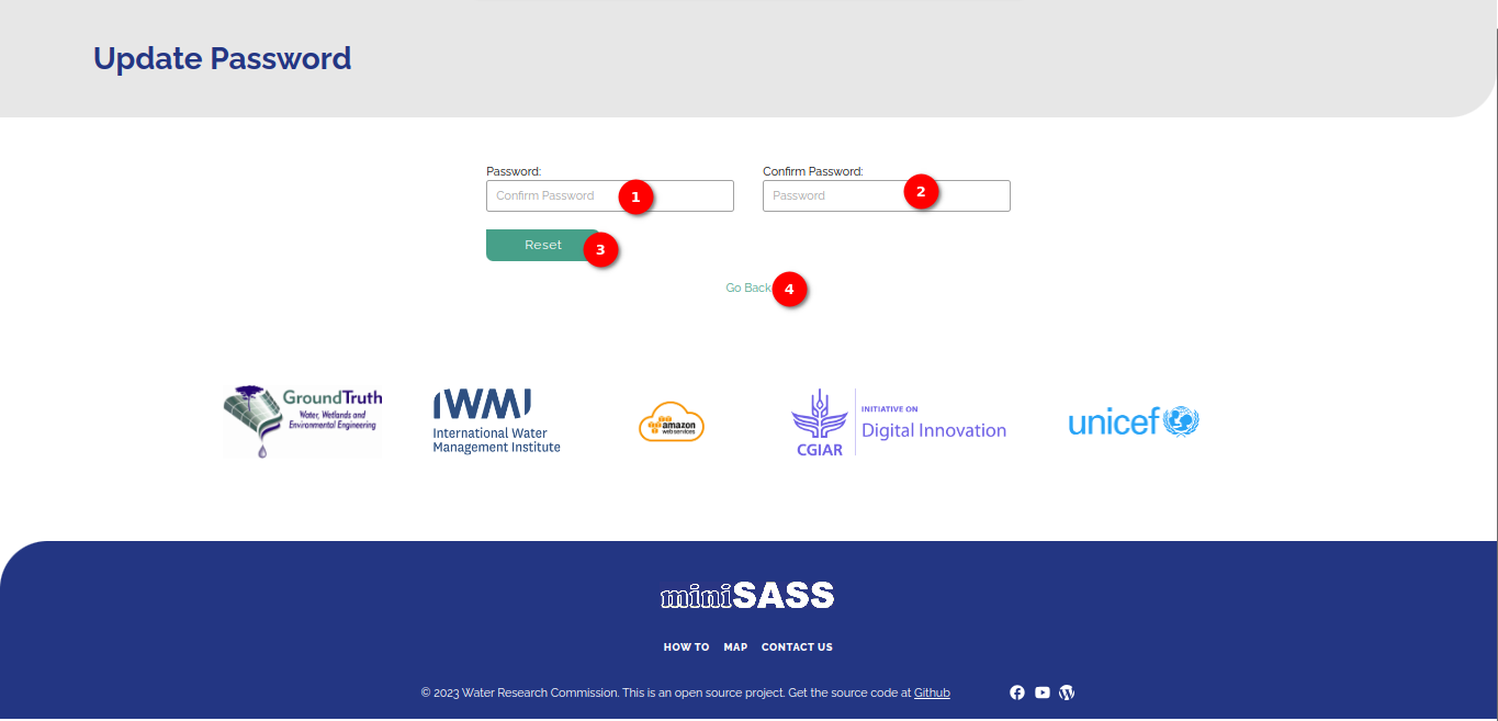 Update Password Page